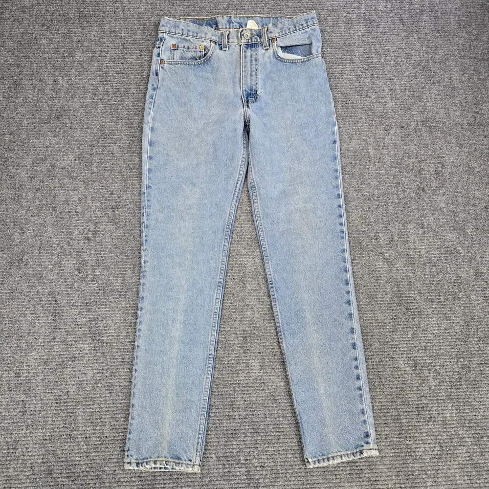 VTG Levi’s 512 Jeans Mens 33x32 USA Made Light Wash Slim Tapered 31x31